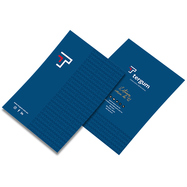 Carátula y contraportada azul TERGUM (paquete c/25 juegos)
